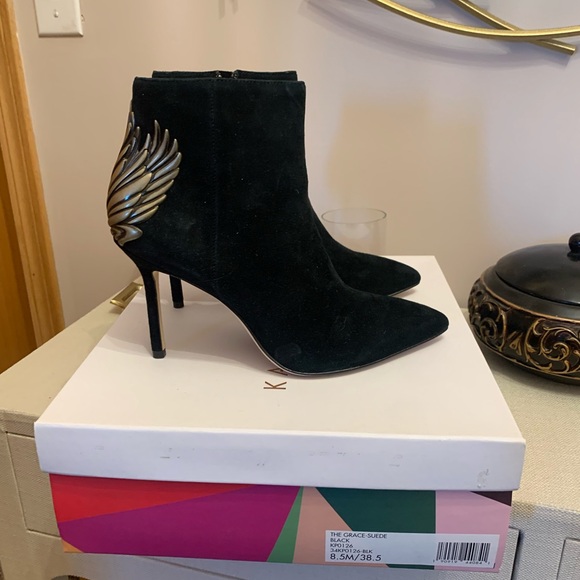 Katy Perry Collections Shoes - Katy Perry Collections Black Ankle Boots with Gold Accent